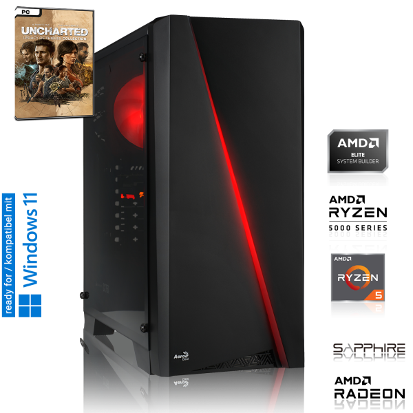 GAMING PC | AMD Ryzen 5 5500 6x 3.60 GHz | 16GB DDR4 | RX 6600 8GB | 500GB M.2 SSD