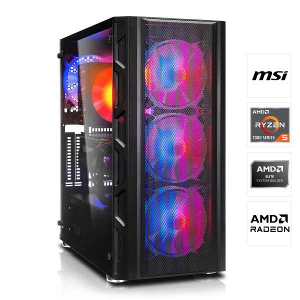 GAMING PC | AMD Ryzen 5 7600 6x4.00GHz | 16GB DDR5 | RX 7900 GRE 16GB | 1TB M.2 SSD