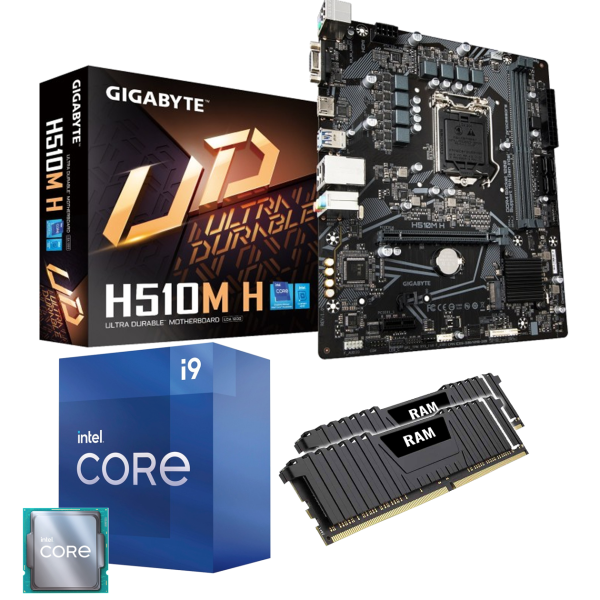 PC Aufrüstkit: GIGABYTE H510M H - Intel Core i9-11900K, 8x 3.50GHz - 16 GB DDR4