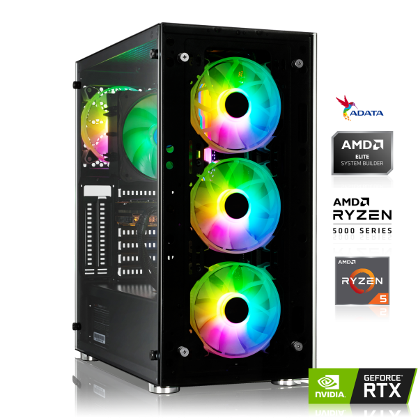 GAMING PC | AMD Ryzen 5 5500 6x3.60GHz | 16GB DDR4 | RTX 3050 8GB | 256GB M.2 SSD + 1TB HDD