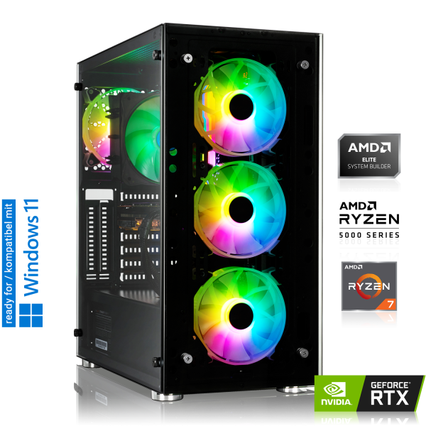GAMING PC | AMD Ryzen 7 5800X 8x 3.80 GHz | 16GB DDR4 | RTX 3060 Ti 8GB | 500GB SSD + 1TB HDD