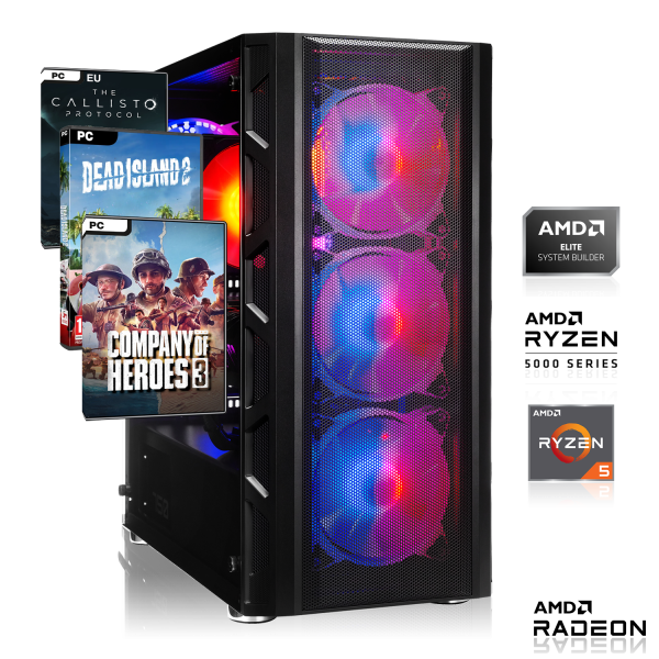 GAMING PC | AMD Ryzen 5 5500 6x3.60 GHz | 16GB DDR4 | RX 6600 8GB | 500GB M.2 SSD
