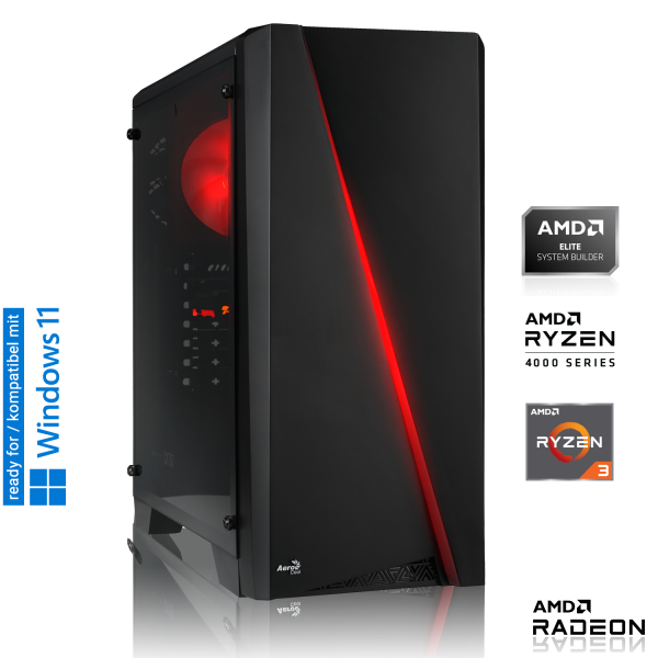 GAMING PC | AMD Ryzen 3 4100, 4x 3.80GHz | 16GB DDR4 | RX 6400 4GB | 512GB M.2 SSD