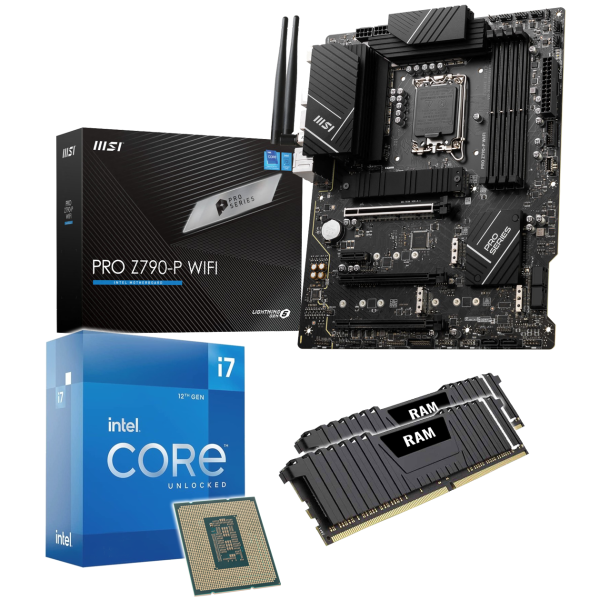 PC Aufrüstkit: MSI Pro Z790-P WIFI | Intel Core i7-12700KF 12x 3.60GHz | 16GB DDR5