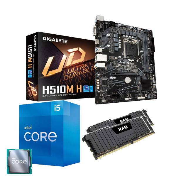 Aufrüst-Kit: GIGABYTE H510M H - Intel Core i5-11400, 6x 2.60GHz - 16 GB DDR4