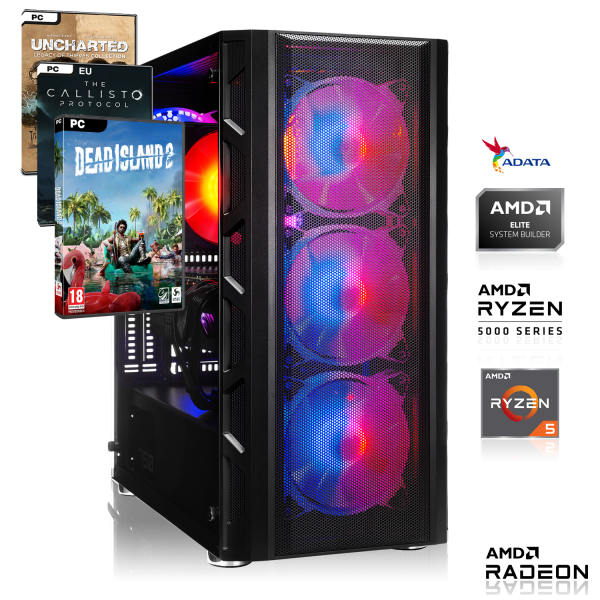 HIGH END PC | AMD Ryzen 5 5600X 6x3.70GHz | 16GB DDR4 | AMD RX 6700 XT | 512 GB M.2 SSD + 1TB