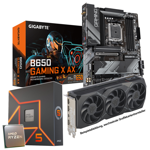 PC Aufrüstkit: GIGABYTE B650 Gaming X AX WIFI | AMD Ryzen 5 7600X 6x 4.70GHz | 16GB DDR5 | RX 7900 GRE 16GB