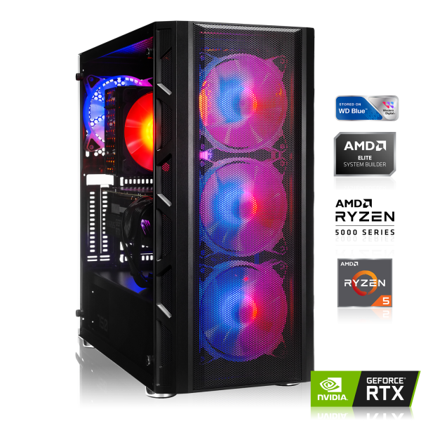 GAMING PC | AMD Ryzen 5 5600 6x3.50GHz | 16GB DDR4 | RTX 3070 8GB | 500GB M.2 SSD