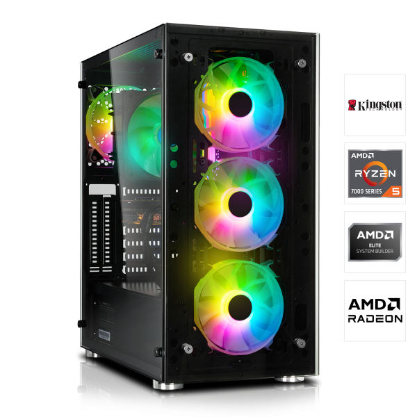 GAMING PC | AMD Ryzen 5 7600X 6x4.70GHz | 16GB DDR5 | RX 7900 GRE 16GB | 1TB M.2 SSD