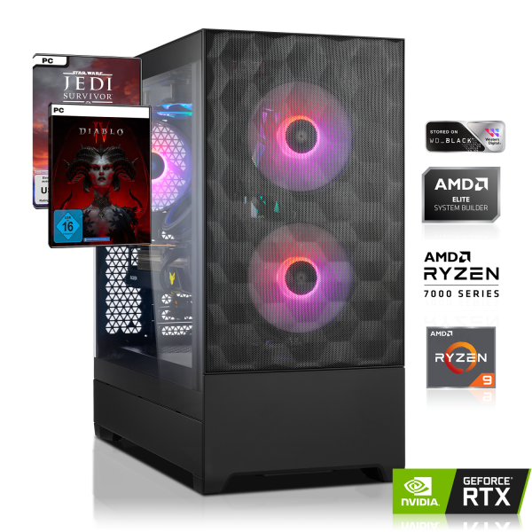 CHW Extreme W | AMD Ryzen 9 7900 12x4.40 GHz | 64GB DDR5 | RTX 4070 Ti 12GB DLSS 3 | 2TB M.2 SSD