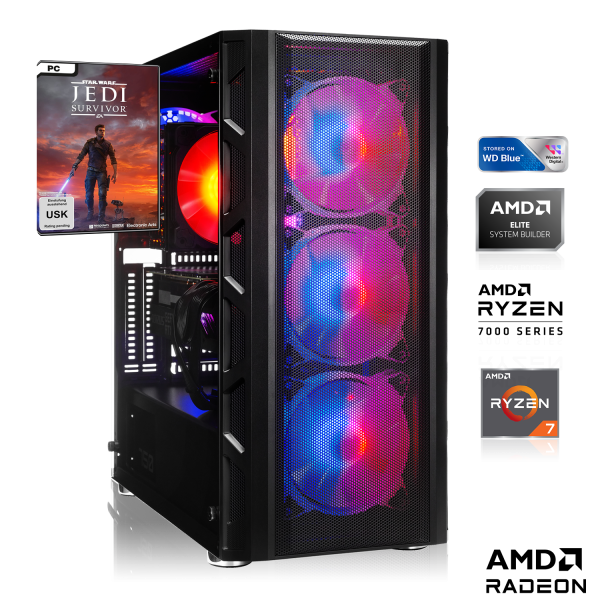 GAMING PC | AMD Ryzen 7 7700X 8x4.50 GHz | 16GB DDR5 | RX 6800 XT 16GB | 1TB M.2 SSD