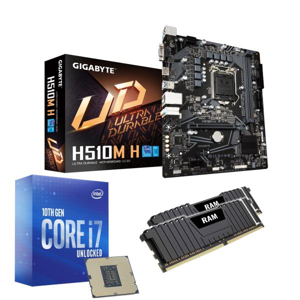 Aufrüst-Kit: GIGABYTE H510M H - Intel Core i7-10700, 8x 2.90GHz - 16 GB DDR4