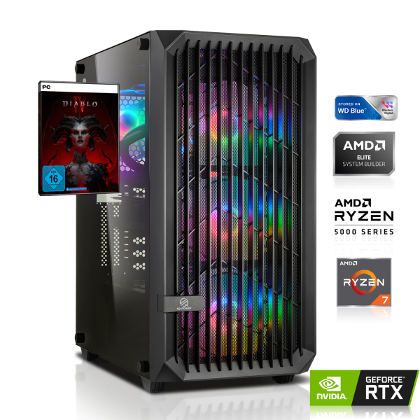 GAMING PC | AMD Ryzen 7 5800X 8x3.80 GHz | 16GB DDR4 | RTX 4070 12GB DLSS 3 | 1TB M.2 SSD
