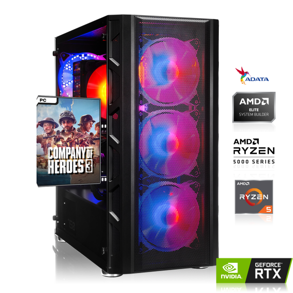 GAMING PC | AMD Ryzen 5 5500 6x3.60GHz | 16GB DDR4 | RTX 2060 6GB | 512GB M.2 SSD + 2TB HDD