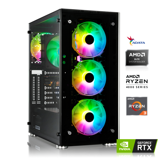 GAMING PC | AMD Ryzen 3 4100 4x3.80GHz | 16GB DDR4 | RTX 3050 8GB | 512GB M.2 SSD