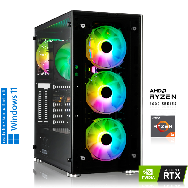 GAMING PC | AMD Ryzen 5 5500, 6x 3.60GHz | 16GB DDR4 | RTX 2060 12GB | 480GB M.2 SSD + 2TB HDD