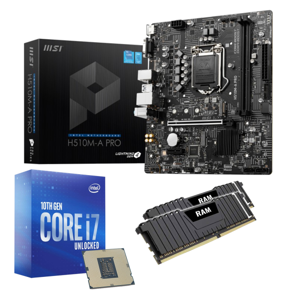 Aufrüst-Kit: MSI H510M-A Pro - Intel Core i7-10700, 8x 2.90GHz - 16 GB DDR4