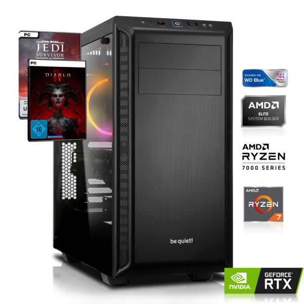 GAMING PC | AMD Ryzen 7 7700X 8x4.50 GHz | 32GB DDR5 | RTX 4070 12GB DLSS 3 | 1TB M.2 SSD