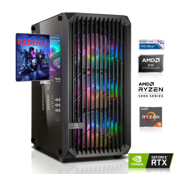GAMING PC | AMD Ryzen 5 5600X 6x3.70 GHz | 16GB DDR4 | RTX 4070 Ti 12GB DLSS 3 | 1TB M.2 SSD